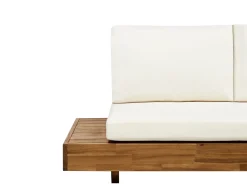 Sale Beliani Divano da giardino 3 posti MARETTIMO Legno di acacia certificato Marrone Bianco Marrone