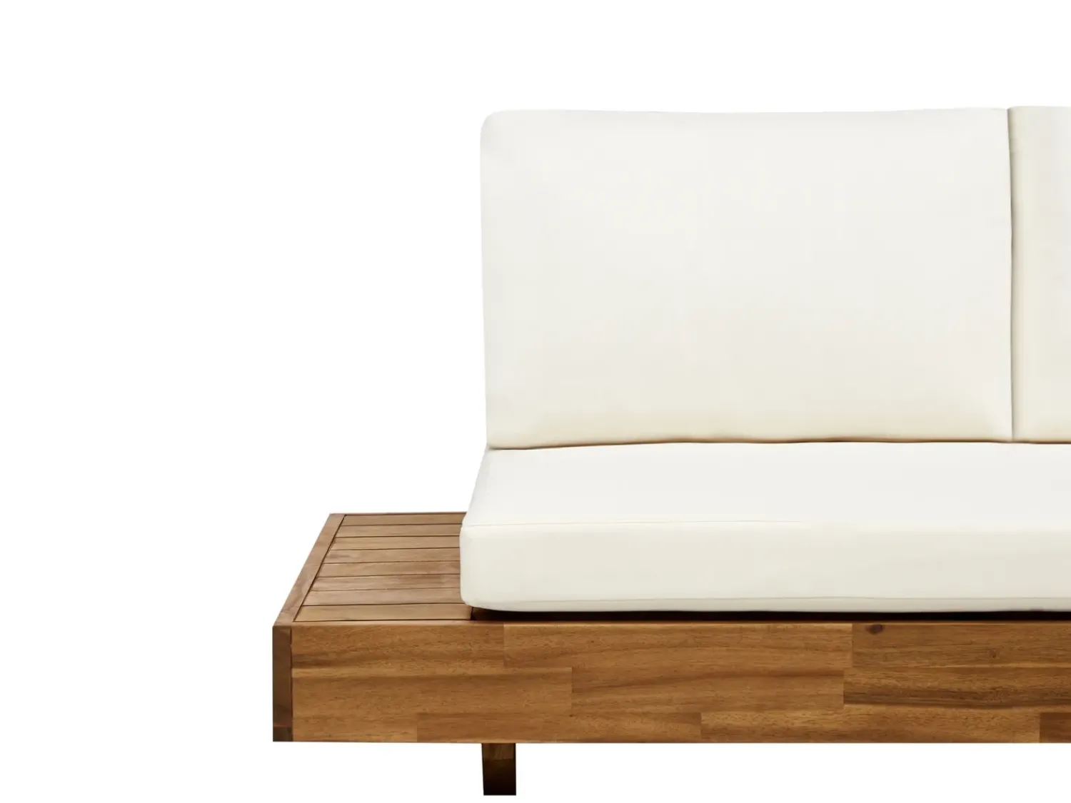 Sale Beliani Divano da giardino 3 posti MARETTIMO Legno di acacia certificato Marrone Bianco Marrone