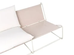Outlet Beliani Divano da giardino 2 posti PICO Metallo chiaro Beige