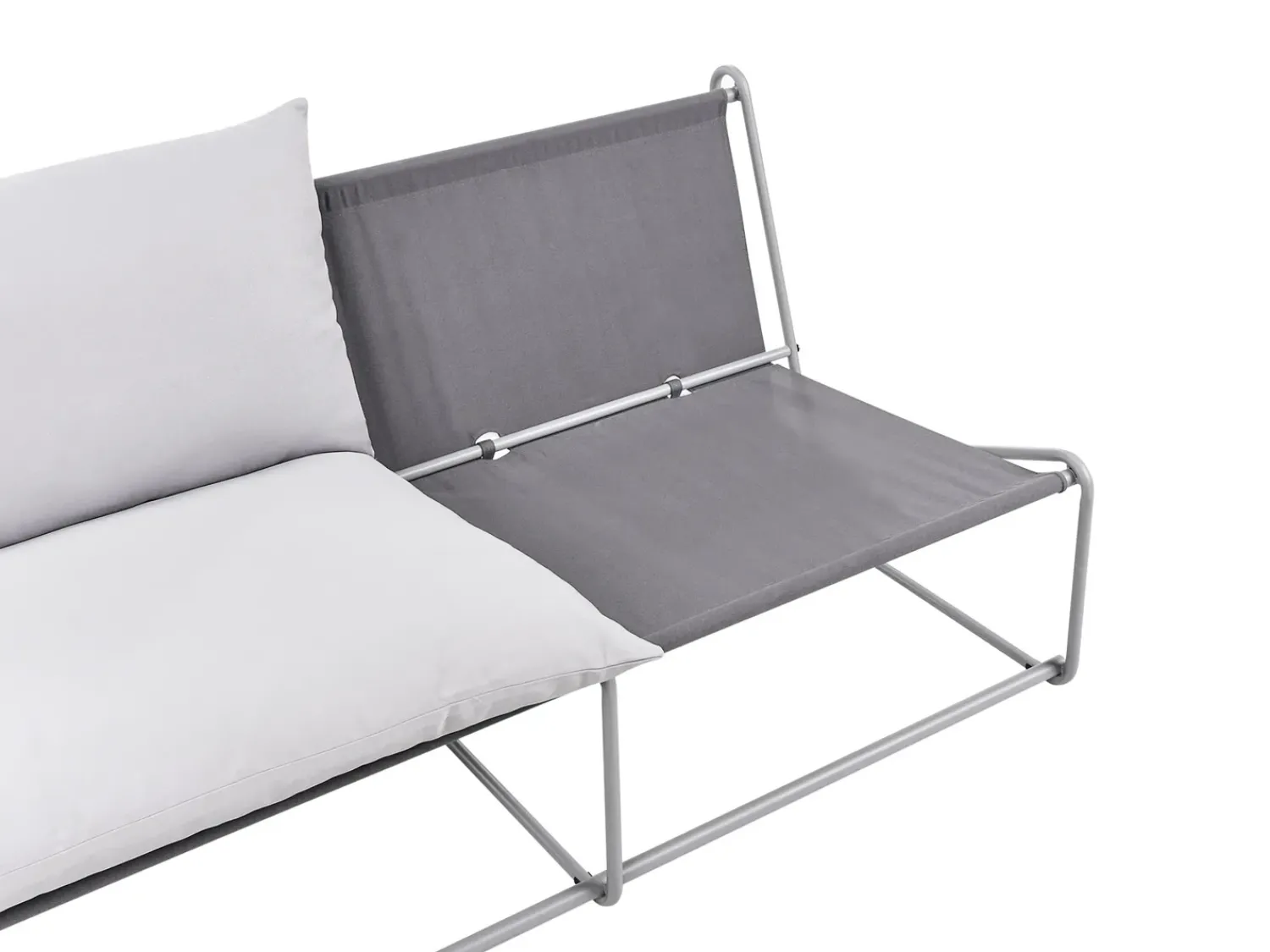 Beliani Divano da giardino 2 posti PICO Metallo Grigio
