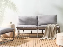 Beliani Divano da giardino 2 posti PICO Metallo Grigio