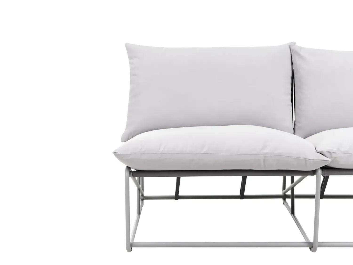 Beliani Divano da giardino 2 posti PICO Metallo Grigio