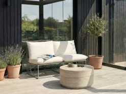 Hot Beliani Divano da giardino 2 posti PICO Metallo Verde Beige Verde