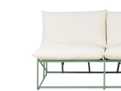 Hot Beliani Divano da giardino 2 posti PICO Metallo Verde Beige Verde