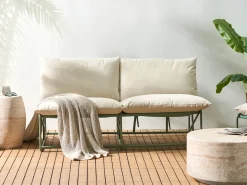 Hot Beliani Divano da giardino 2 posti PICO Metallo Verde Beige Verde