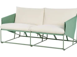 Discount Beliani Divano da giardino 2 posti PONTE Metallo Verde Beige Verde