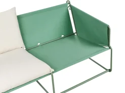 Discount Beliani Divano da giardino 2 posti PONTE Metallo Verde Beige Verde