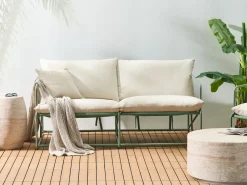 Discount Beliani Divano da giardino 2 posti PONTE Metallo Verde Beige Verde