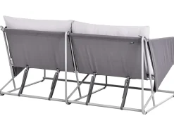 New Beliani Divano da giardino 2 posti PONTE Metallo Grigio
