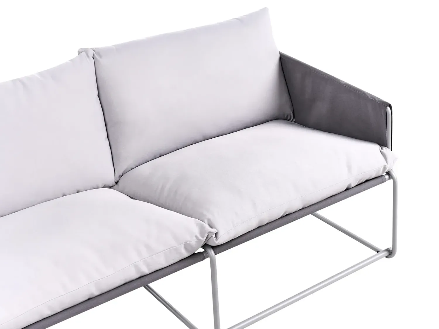 New Beliani Divano da giardino 2 posti PONTE Metallo Grigio