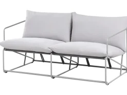 New Beliani Divano da giardino 2 posti PONTE Metallo Grigio