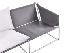 New Beliani Divano da giardino 2 posti PONTE Metallo Grigio