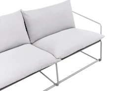 New Beliani Divano da giardino 2 posti PONTE Metallo Grigio