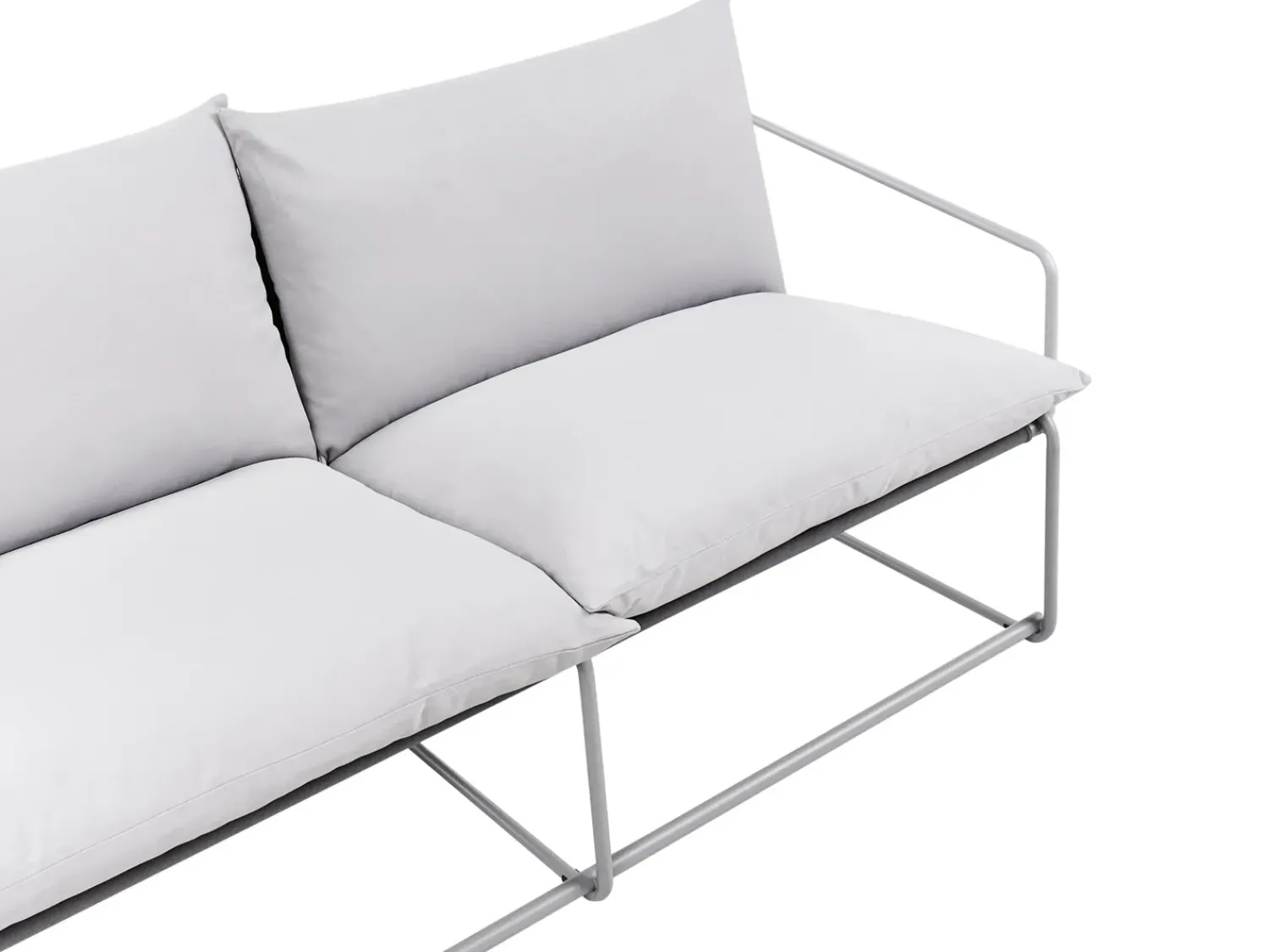 New Beliani Divano da giardino 2 posti PONTE Metallo Grigio