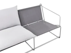 New Beliani Divano da giardino 2 posti PONTE Metallo Grigio