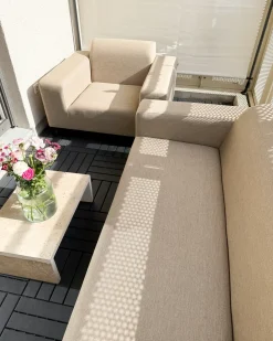 Hot Beliani Divano da giardino 2 posti ROVIGO Beige Bianco Beige
