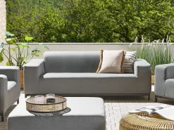 Hot Beliani Divano da giardino 2 posti ROVIGO Grigio Grigio Nero