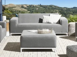 Clearance Beliani Divano da giardino 2 posti ROVIGO Grigio Bianco Grigio