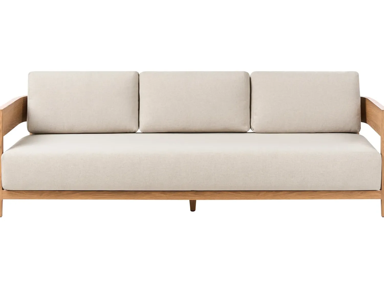 Clearance Beliani Divano da giardino 3 posti SAMPIERI Metallo Marrone chiaro Beige Marrone