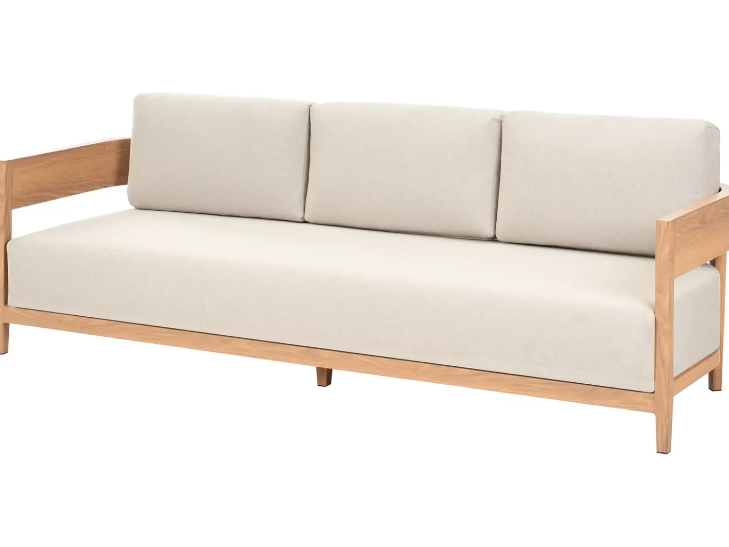 Clearance Beliani Divano da giardino 3 posti SAMPIERI Metallo Marrone chiaro Beige Marrone