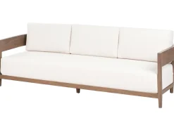 Beliani Divano da giardino 3 posti SAMPIERI Metallo Marrone Beige Marrone