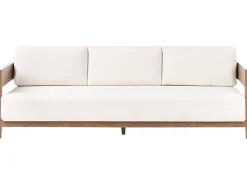 Beliani Divano da giardino 3 posti SAMPIERI Metallo Marrone Beige Marrone
