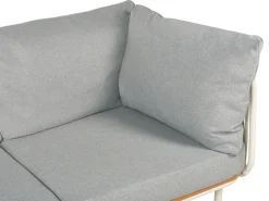 Outlet Beliani Divano da giardino 3 posti SENISE Metallo Grigio Bianco Grigio