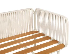 Outlet Beliani Divano da giardino 3 posti SENISE Metallo Grigio Bianco Grigio