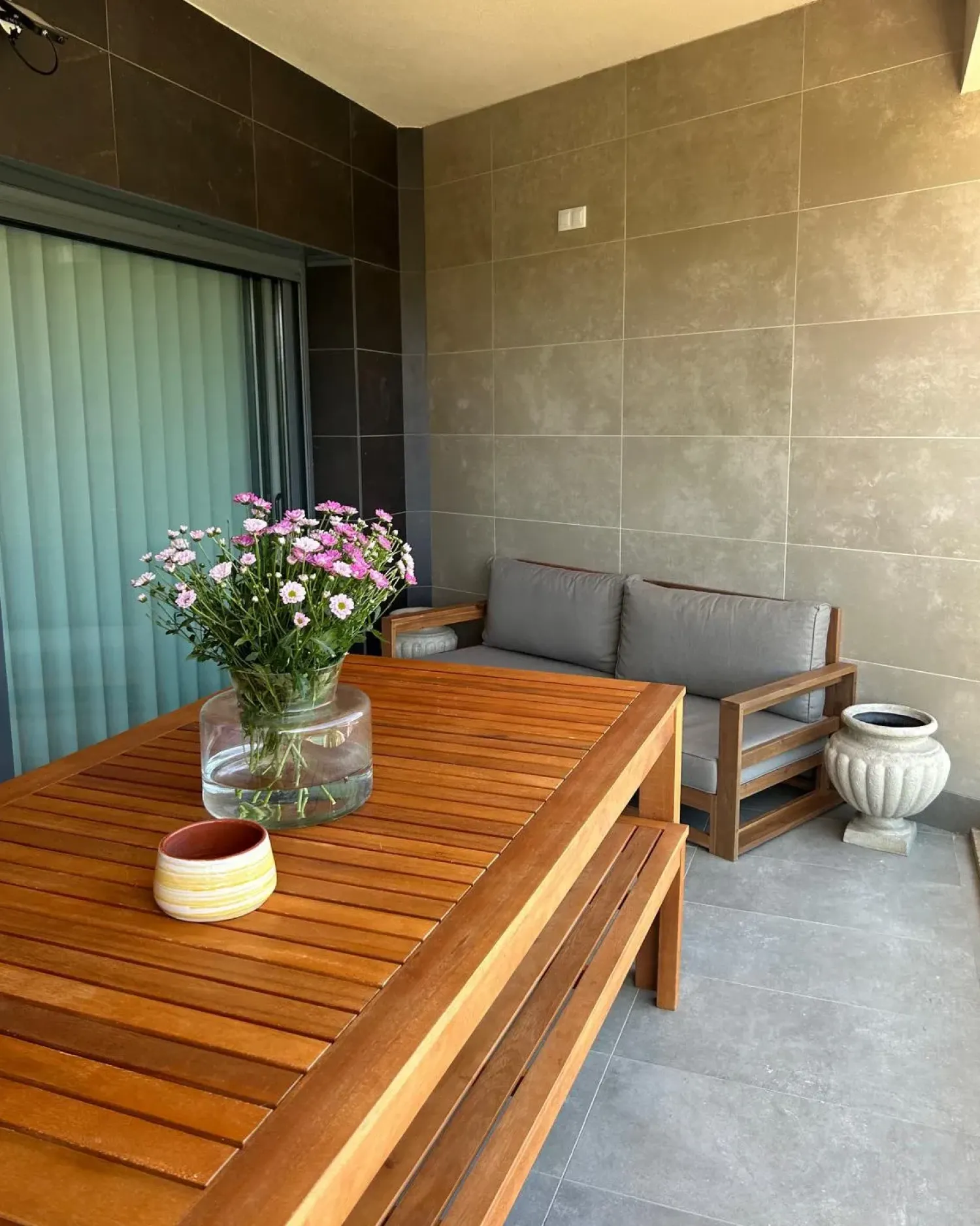 Online Beliani Divano da giardino 2 posti TIMOR Modulare Legno di acacia certificato Marrone scuro Beige Grigio Marrone