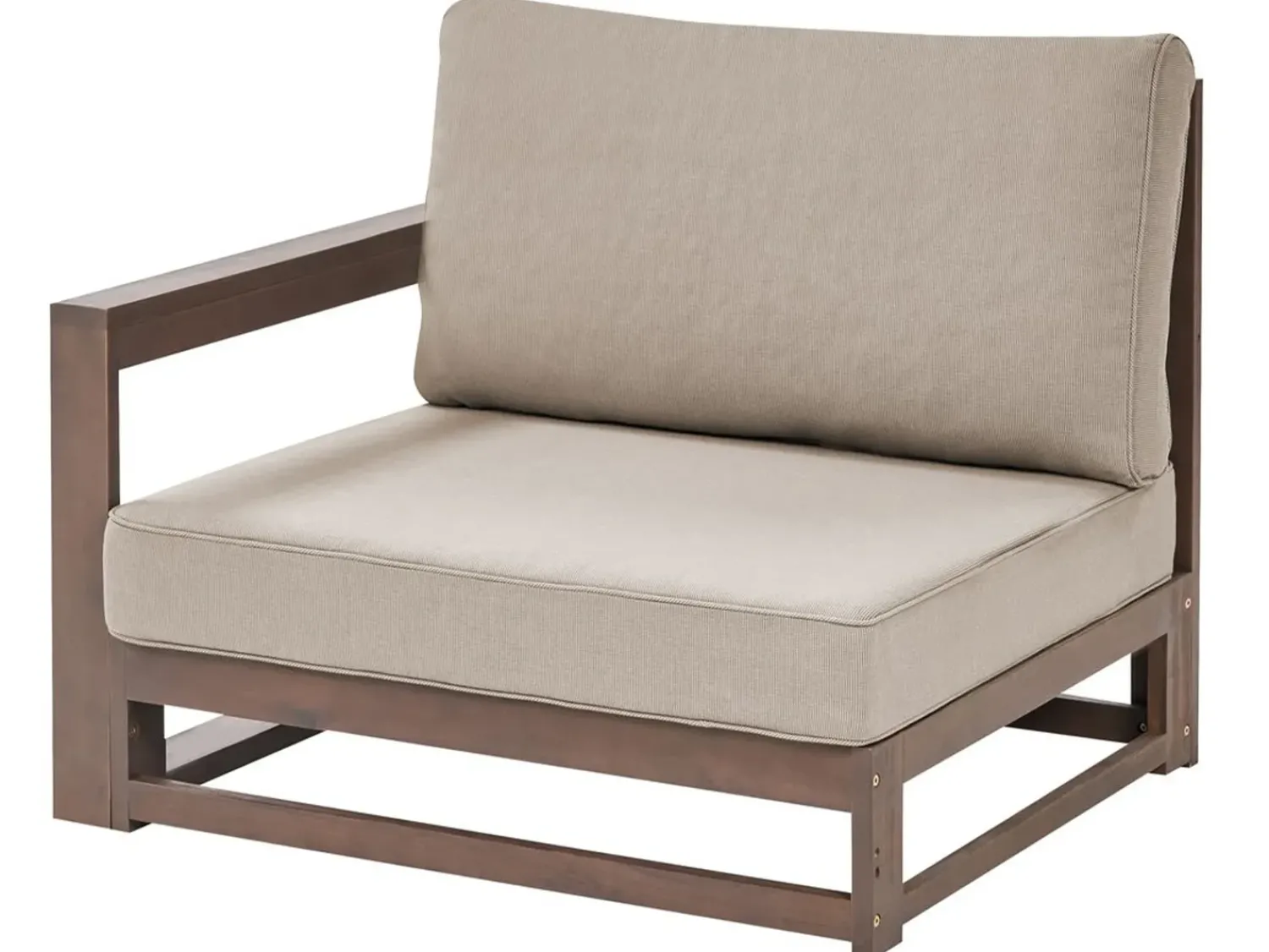 Online Beliani Divano da giardino 2 posti TIMOR Modulare Legno di acacia certificato Marrone scuro Beige Grigio Marrone