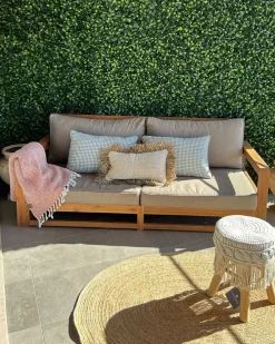 Discount Beliani Divano da giardino 2 posti TIMOR Modulare Legno di acacia certificato Marrone chiaro Beige Grigio Marrone