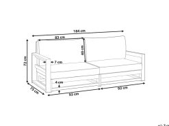 Discount Beliani Divano da giardino 2 posti TIMOR Modulare Legno di acacia certificato Marrone chiaro Beige Grigio Marrone