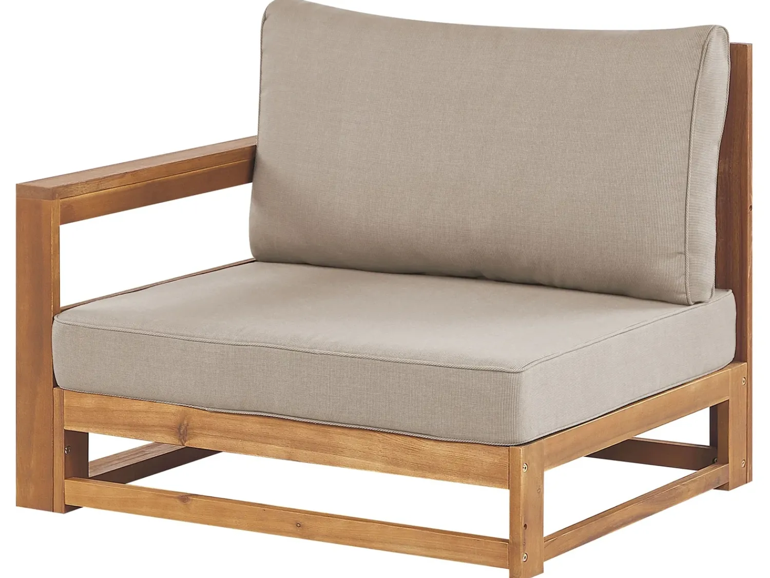 Best Beliani Divano da giardino 3 posti TIMOR Modulare Legno di acacia certificato Marrone chiaro Beige Grigio Marrone