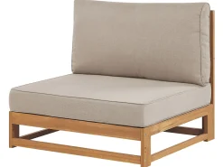 Best Beliani Divano da giardino 3 posti TIMOR Modulare Legno di acacia certificato Marrone chiaro Beige Grigio Marrone