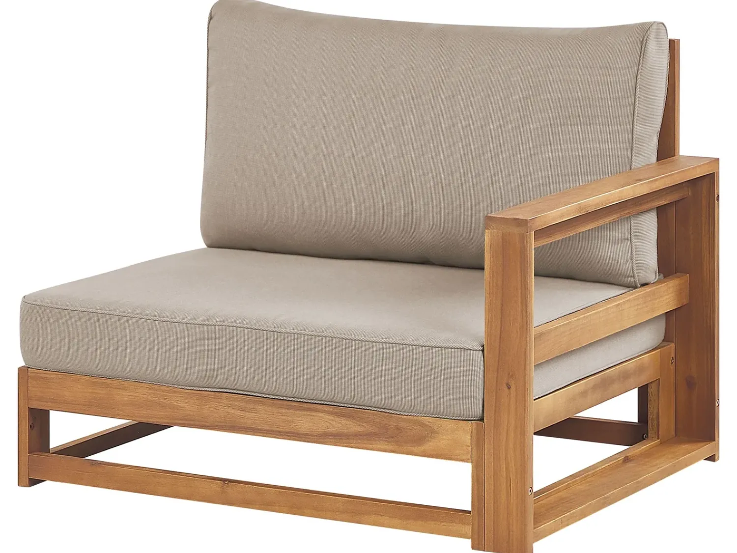 Best Beliani Divano da giardino 3 posti TIMOR Modulare Legno di acacia certificato Marrone chiaro Beige Grigio Marrone