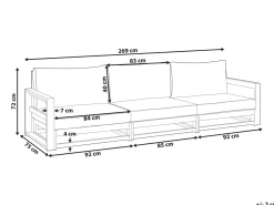 Best Beliani Divano da giardino 3 posti TIMOR Modulare Legno di acacia certificato Marrone chiaro Beige Grigio Marrone