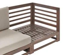 Sale Beliani Divano da giardino 2 posti TRANI Modulare Legno di acacia certificato Marrone scuro Beige Grigio Marrone
