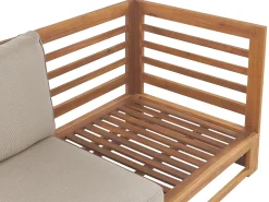 Sale Beliani Divano da giardino 2 posti TRANI Modulare Legno di acacia certificato Marrone chiaro Beige Grigio Marrone