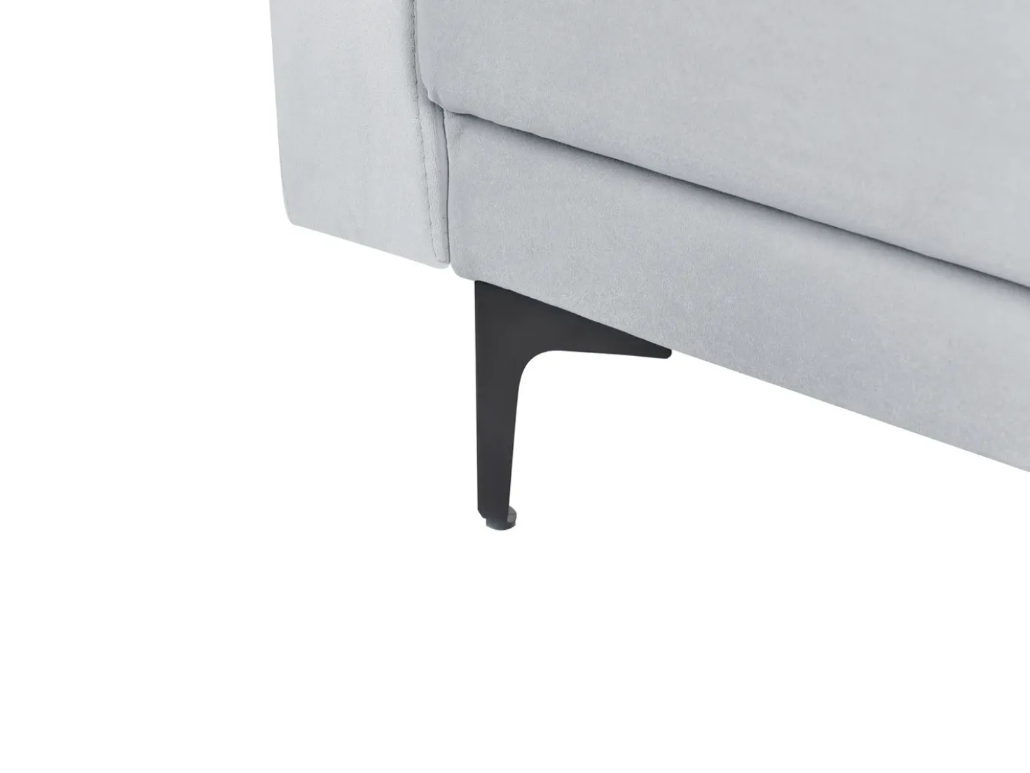 Divano letto angolare modulare 4 posti ABERDEEN Velluto Grigio chiaro Lato destro