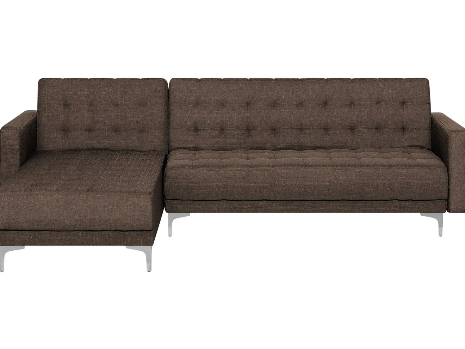 Clearance Beliani Divano letto angolare modulare 4 posti ABERDEEN Tessuto Marrone scuro Marrone Argento