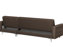 Sale Beliani Divano letto angolare modulare 4 posti ABERDEEN Tessuto Marrone scuro Marrone Argento