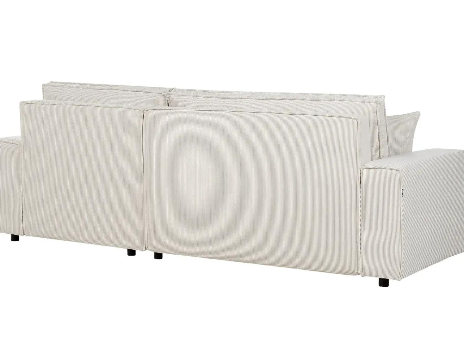 Best Beliani Divano letto angolare 3 posti ABACKA Velluto a coste Bianco sporco Bianco Nero