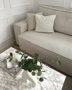 Best Beliani Divano letto angolare 3 posti ABACKA Velluto a coste Bianco sporco Bianco Nero