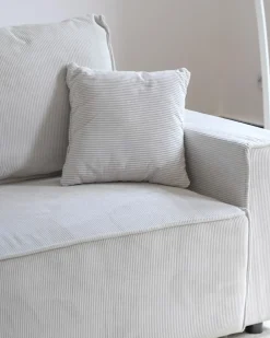 Beliani Divano letto angolare 3 posti ABACKA Velluto a coste Bianco sporco Bianco Nero