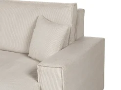 Online Beliani Divano letto angolare 3 posti ABACKA Velluto a coste Beige Beige Nero