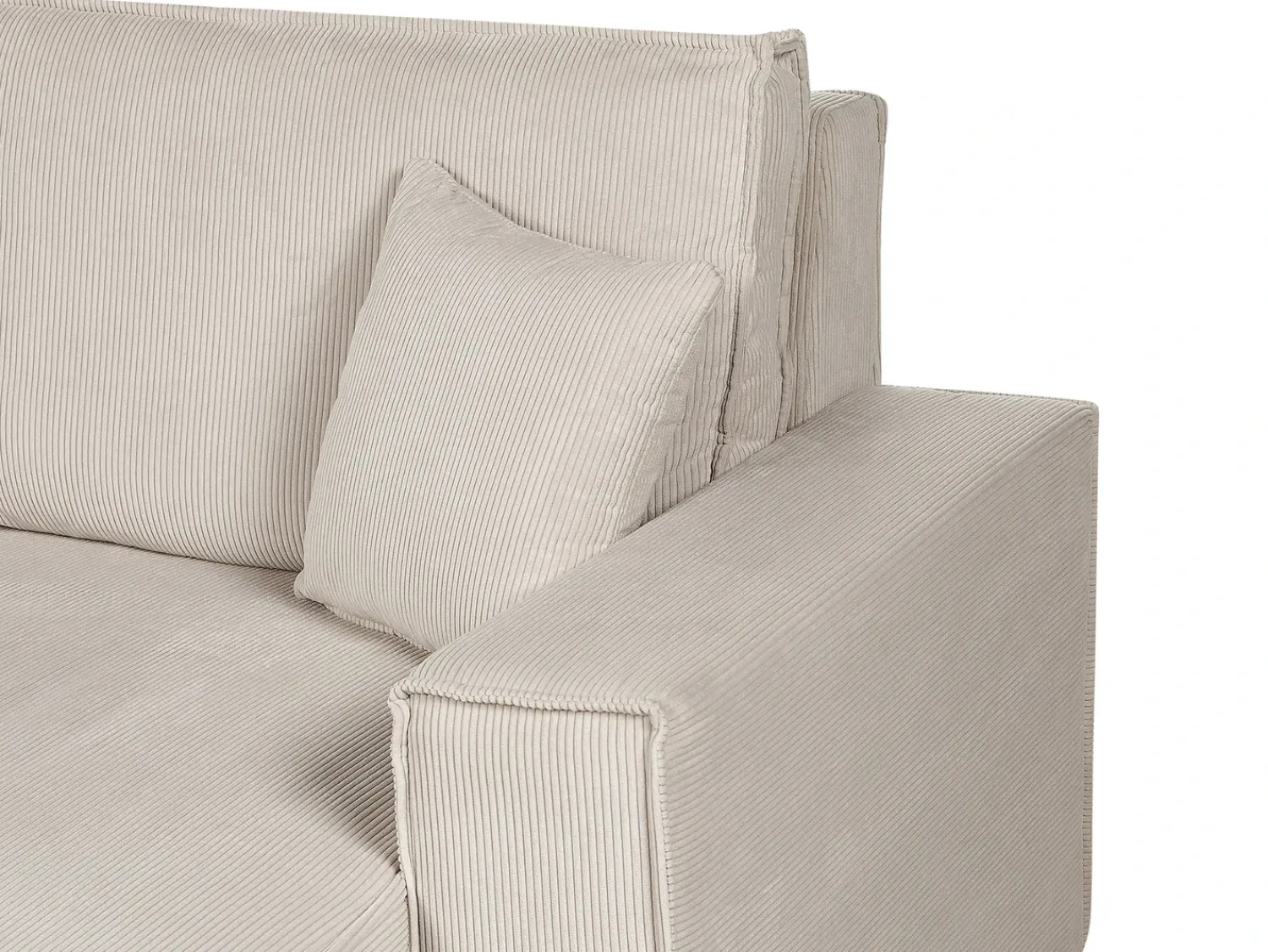 Online Beliani Divano letto angolare 3 posti ABACKA Velluto a coste Beige Beige Nero