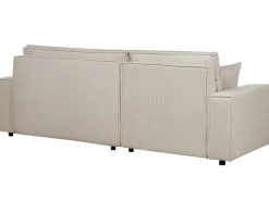 Online Beliani Divano letto angolare 3 posti ABACKA Velluto a coste Beige Beige Nero
