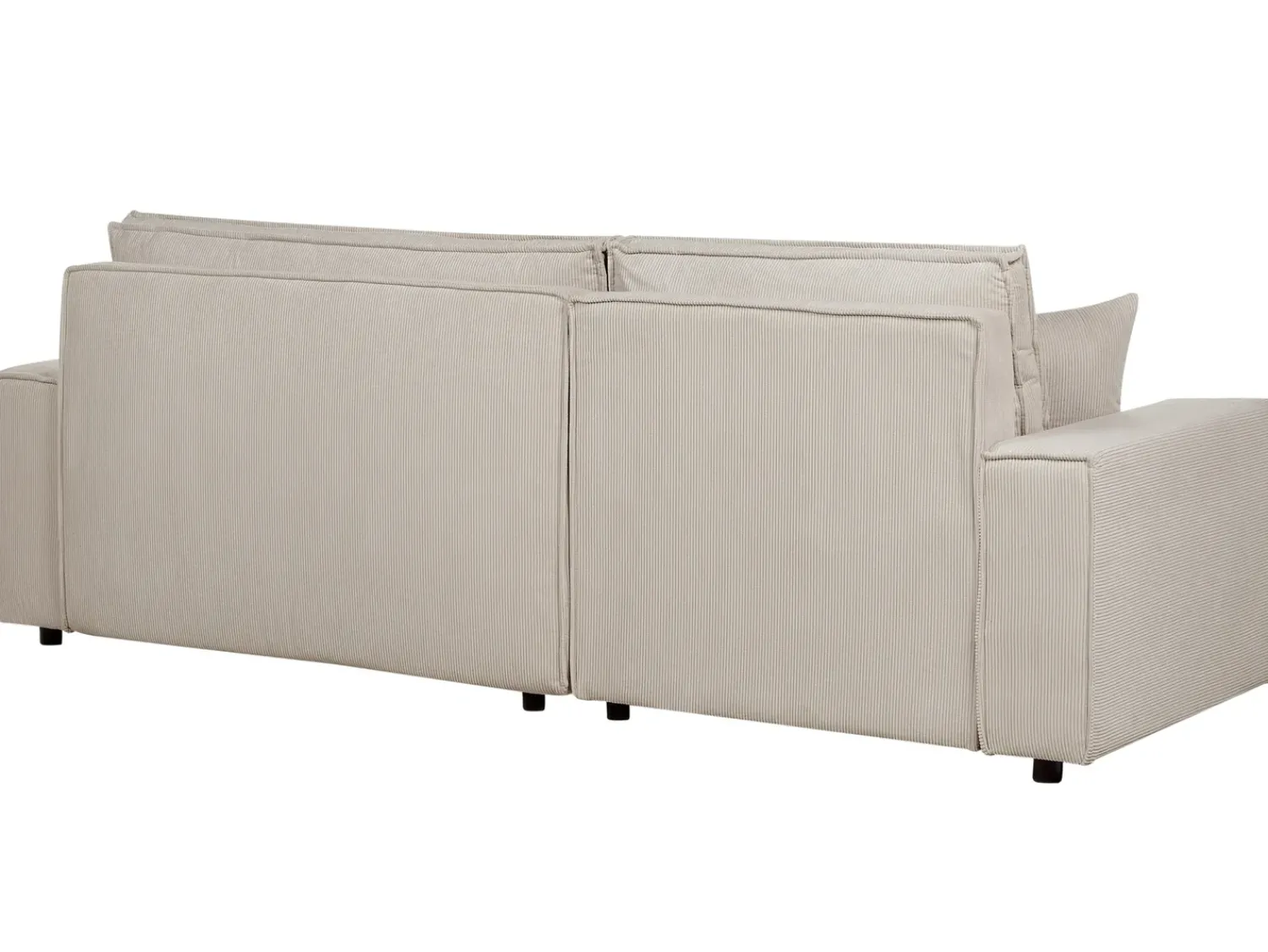 Online Beliani Divano letto angolare 3 posti ABACKA Velluto a coste Beige Beige Nero