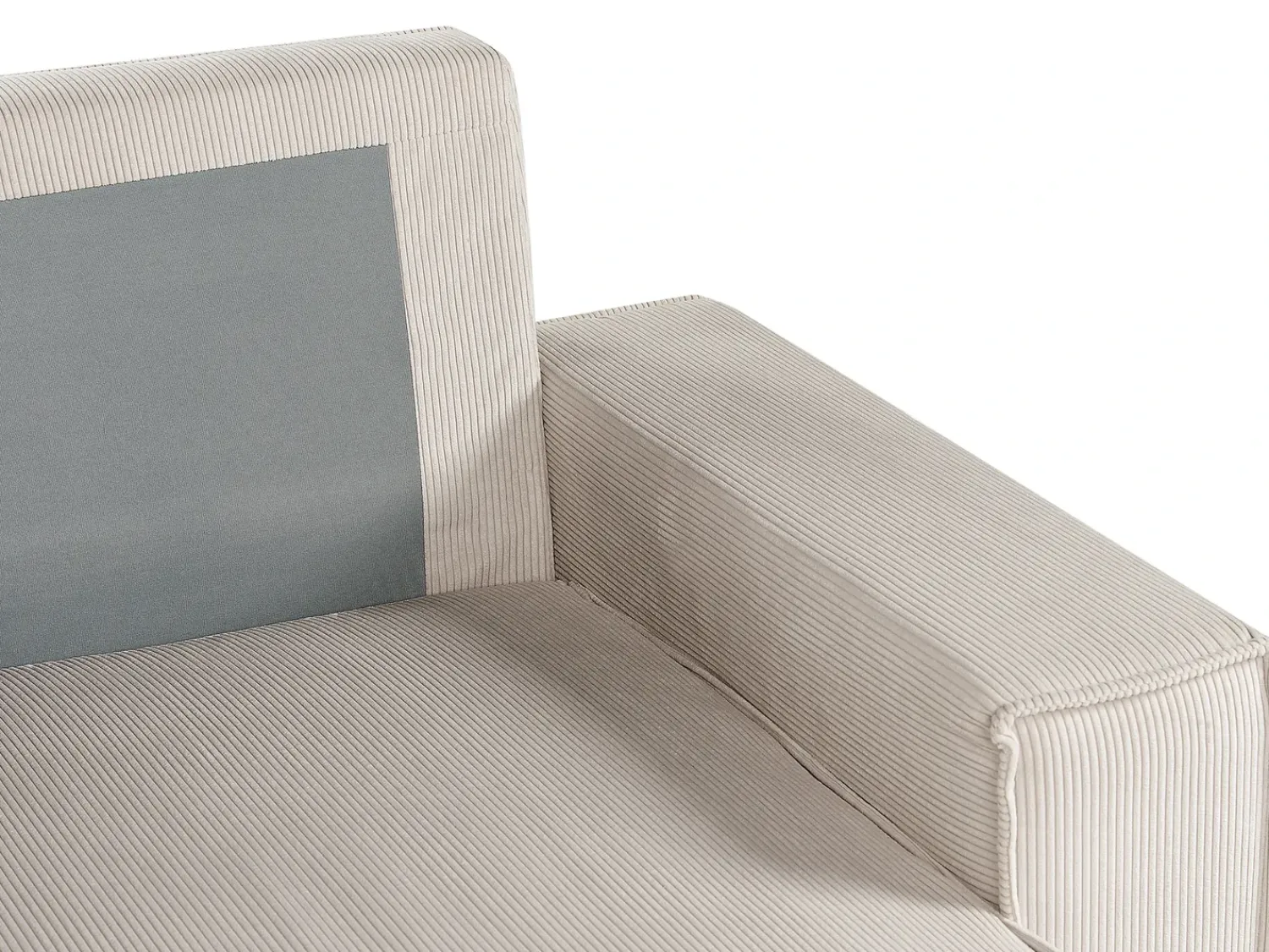 Online Beliani Divano letto angolare 3 posti ABACKA Velluto a coste Beige Beige Nero