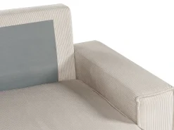 Online Beliani Divano letto angolare 3 posti ABACKA Velluto a coste Beige Beige Nero